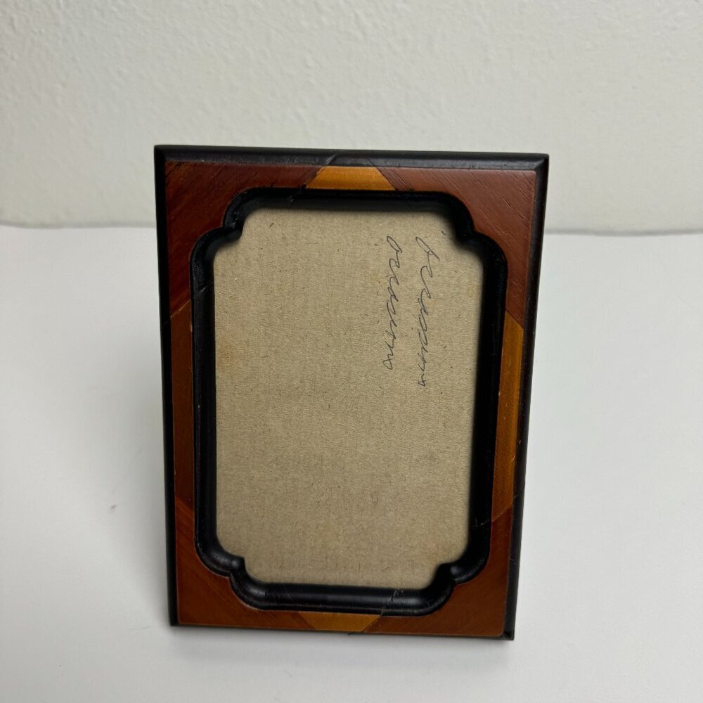 FETCO Handcrafted Marquetry Wooden Brown Picture Frame
